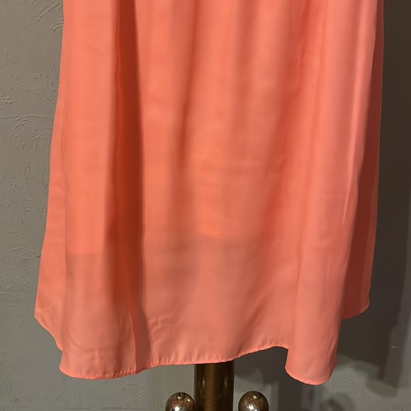 S/P American Eagle peach orange pink sleeveless v-neck lined midi dreas - Picture 12 of 14